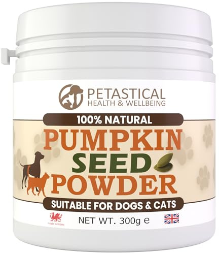 Petastical Ground Pumpkin Seeds for Dogs & Cats, Natural High Fibre Food Topper for Gut Health, Digestion & Coat, 100% Crushed Seed Powder, Made in UK (300g)