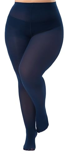 Viozocy Medias Mujer Tallas Grandes Cintura Alta Elástica Duraderas, Suave Semi Opaca Talla Plus, Azul marino XXXXL
