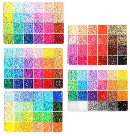 rockible 5 Boxes Beads Kit Multicolored Artist Supplies Iron Beads Set DIY Art Crafts for Kids Children Holiday Birthday Gift