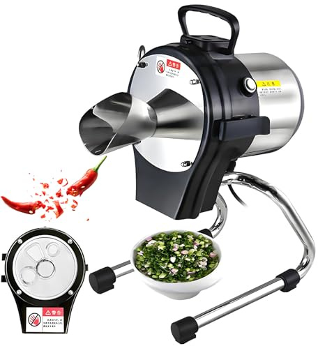Tritatutto elettrico a scalogno, 110 W ad alta velocità commerciale per porri, alimentazione multi-foro per spessore regolabile, preparazione fast food