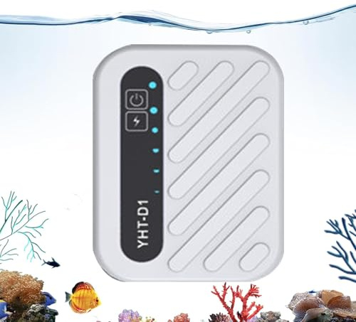Bomba Aireadora De Cebo - Bomba De Aire para Acuario | Bombas De Oxígeno USB Portátiles | Batería De 1500mAh, Tiempo De Ejecución De 45H, 3 Modos, Funcionamiento Silencioso, Material ABS, Compact