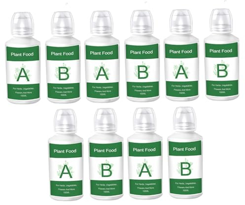Confezione da 5 di fertilizzanti idroponici A e B, granuli per piante da interno, soluzione nutritiva per ortaggi, erbe aromatiche e fiori, fertilizzante idrosolubile facile da usare.