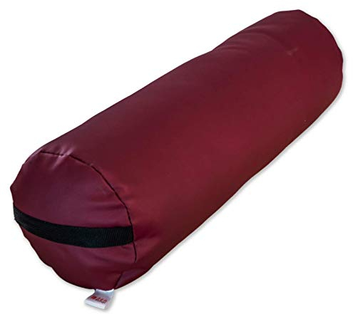 ZEN - Rullo soffice per ginocchia e collo per lettini da massaggio e terapeutici 20x20x66cm - Rotolo di posizionamento - Cilindro in morbida schiuma con rivestimento in similpelle PU (bordeaux)