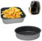 NAMAI - Ensemble plaque de cuisson pour friteuse à air 20 x 20 cm + moule à gâteau 18 cm, aluminium, revêtement antiadhésif, passe au lave-vaisselle, aspect pierre, fabriqué en Italie (20 x 20 + moule