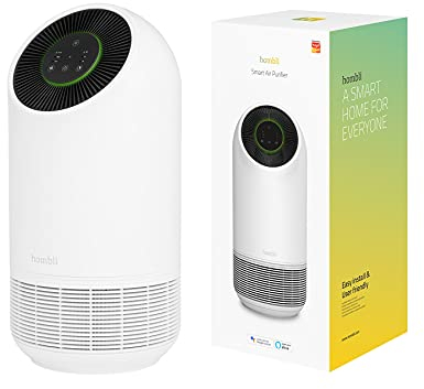 Hombli Purificador de Aire con Filtración de 3 Capas | HEPA 13, Carbón Activo y Prefiltro | Ultra Silencioso y Eficiente en Energía para Alérgicos, Elimina el 99,97% de los Contaminantes, CADR 90m³/h