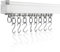 Jos & Haz Gardinenschiene 5 Meter, Deckenschiene für Vorhänge, Decken- oder Wandhalterung, Vorhangschienen-System, Raumteiler, für Wohnzimmer, Falldecke, Dusch-Deckenschienen-Set, Weiß, Aluminium