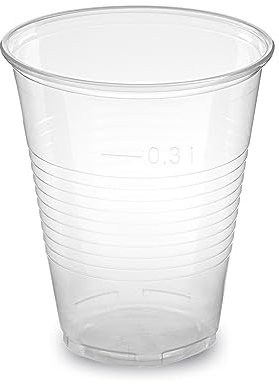 LogiPack GeRo Trinkbecher Made in Germany | Eichstrich 0,3l | Bierbecher Plastikbecher Einwegbecher aus Kunststoff PP (Polypropylen), Transparent klar | Ausschankbecher (800)