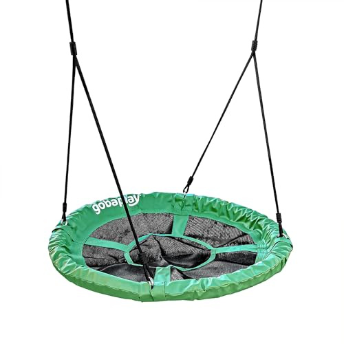 gobaplay FlyMax Saucer Tree Swing, 40 Round Outdoor Platform Saucer Seat for Backyard Swing Set, Green - (Swingset Frame Not Included)