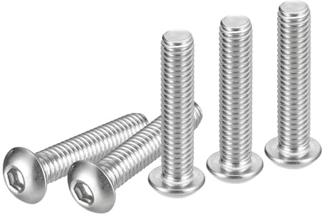 DTGN 3/8-16x1-3/4 Vis à Tête Cylindrique à Six Pans Creux 10 Pièces Convient pour les Machines Acier Inoxydable 304 18/8 Fixations UNC à Filetage Complet à Entraînement Hexagonal