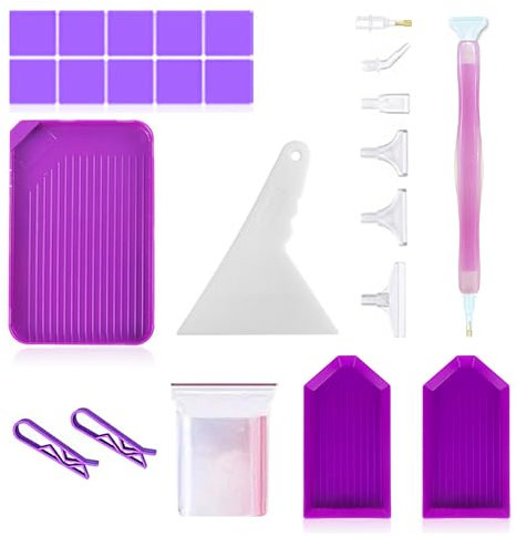 33 Stück Diamant Painting Zubehör, Stift mit 6 Ersatz Stiftköpfen, DIY Diamond Stifte, 5D Zubehör Schiffchen für Diamantmalerei