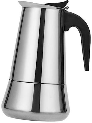 NAMOARLY Cafetera De Acero Inoxidable De 300 Ml Para Espresso Con Asa Para Uso Doméstico Y Exterior.