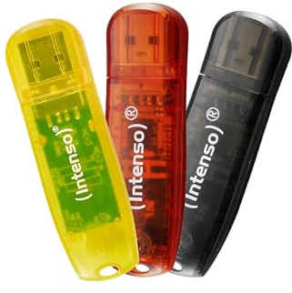 Intenso Chiavetta USB 2.0 3X 8GB Rainbow Line – 3X 8GB Rainbow Line – Confezione tripla per trasferimento dati e backup, giallo rosso nero: Amazon.de: computer e accessori