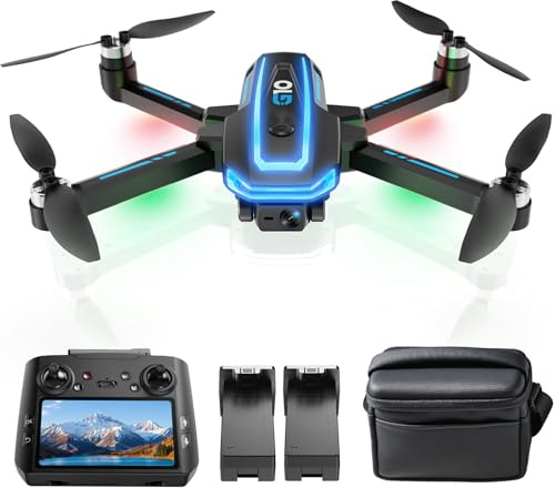 G10 GPS Drohne mit kamera EIS 4K Erwachsene (Bildschirmfernsteuerung), 5G Faltbare Drone mit Bürstenloser Motor, GPS Auto Rückkehr, 2 Akkus für 45 min Flugzeit, unter 249g, Klasse-C0