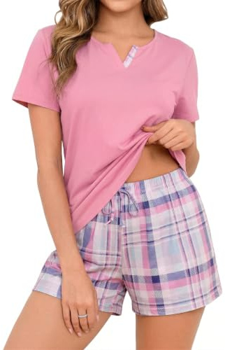 Marvmys Women Pyjamas Set Short Pjs Ladies Summer Nightwear with Pockets