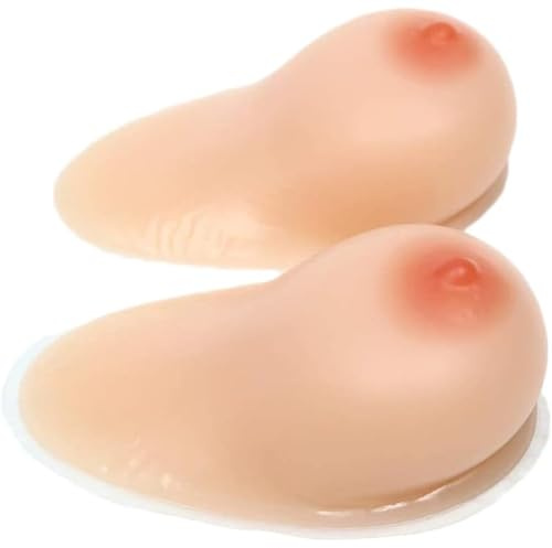 Självhäftande Silikonbröstproteser Med Långa Droppar, 1 Par Lösbröst-BH-inlägg(Nude,EE Cup (1600g/Pair))