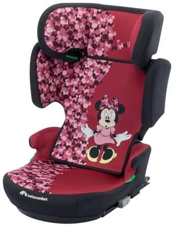 Bebeconfort Disney Hera i-Fix​, Silla de Coche Elevador Respaldo, 3,5-12 años (100-150 cm), Silla Coche Minnie Mouse, Plegable, Ligera (4,4 kg), 14 Posiciones Reposacabezas, Fun Minnie