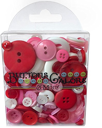 Buttons Galore Hand-Dyed Button, Red/Pink/White
