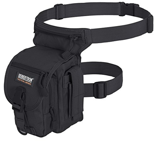Seibertron vattentät airsoft taktisk droppe benpanel verktygspåse typ B kors över ben rigg utomhus cykel cykling vandring höft/lårväska (svart)