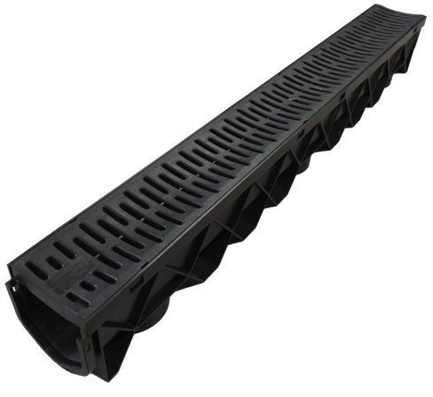 CrazyGadget® Drain Channel Deep Drainage Plastic PVC Heavy Duty for Water Rain Storm Shower Wetroom Garden Driveway 1m