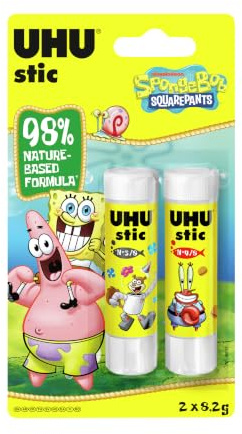 UHU Stick Glue Stick - 8.2g - Solvent Free - Clear Application - Twin Pack