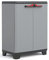 Keter Stilo Kunststoffschrank, niedrig, BxTxH: 68x39x90cm, grau/schwarz/rot, inkl. höhenverstellbarem Einlegeboden (max. Tragkraft 15kg)