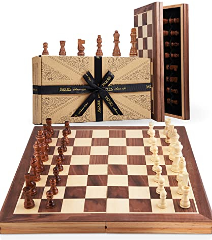 Jaques of London Wooden Chess Set | Folding Chess Board & Pieces | Chess Set for Adults | Luxury Traditional Games for Adults and Kids | Since 1795