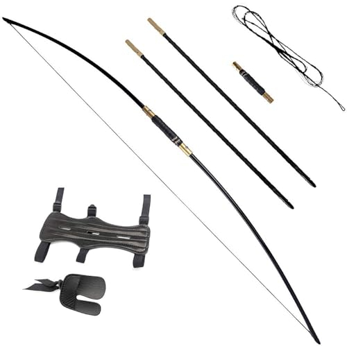 ZSHJGJR Traditioneller Langbogen Handgefertigt Recurvebogen Takedown Jagd Bogen 25-70lbs Bogenschießen Reiterbogen Sportbogen Erwachsene Holzbogen zum Jagen und Schießen (35lbs)