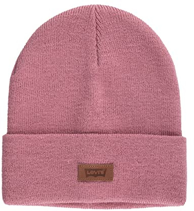 Levi's Unisex-Adults Classic Knit Cuffed All Season Beanie Hat, Pink Solid, One Size