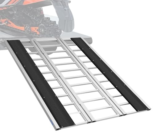 LIEKUMM 216 x 137 cm, rampa di carico per motoslitta, rampa di carico fino a 680 kg, pieghevole, per tosaerba, ATV, UTV, moto