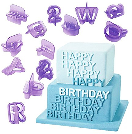 Fondant Buchstaben Ausstecher Set 40 Stück Ausstechformen Set Mit Buchstaben, Zahlen & Satzzeichen für Torten Deko