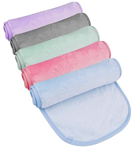 5 toallas desmaquillante, 40 x 20 cm, toalla facial desmaquillante de microfibra para paños desmaquillantes, reutilizable, lavable para toda la piel, lavado facial y desmaquillante