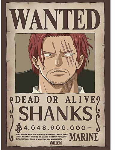 GB Eye – Póster One Piece Wanted Shanks – Producto oficial – Tamaño 52 x 38 cm – Papel laminado – Póster de coleccionista Manga