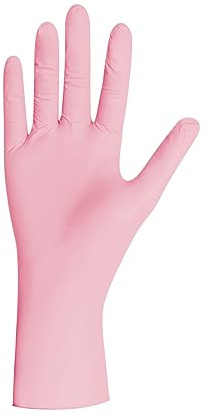 Herrmann Rosa Nitrilhandschuhe | L - 100 Stück/Box | Einweghandschuhe, puderfreie & latexfreie Einmalhandschuhe, Handschuhe in Gr. XS, S, M, L, XL & XXL verfügbar (L)