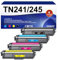 NOGIVY TN241/245 Toner Kompatibel für Brother TN241 TN245 TN-241 Toner für Toner Brother DCP 9022CDW MFC-9332CDW MFC 9142CDN MFC 9332CDW HL-3152CDW HL-3142CDW (Schwarz Cyan Gelb Magenta, 4er-Pack)