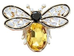 Colorful Rhinestone Crystal Bee Brooch Pin Vintage Bee Pearl Lapel Pin for Women Retro Rhinestone Insect Pin Jewelry Gift-Style 1: Yellow
