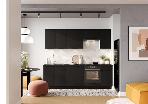 Genérico Muebles de Cocina Completa Color Negro 240 cms ref-21a