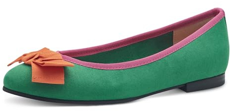 Marco Tozzi Bailarinas para Mujer 2-22195-42, Color Verde, Talla 39 EU, Leaf Green., 39 EU