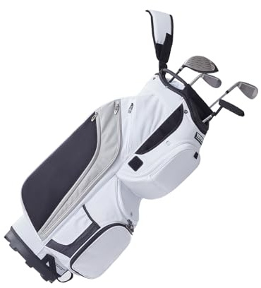VEVOR Golf Cart Bag with 14 Way Organizer Divider Top, 36” 13 Pockets Premium Nylon Cart Bag, Durable Golf Bags with Handles & Dust Cover & Detachable Straps for Men & Women, White Color-Block