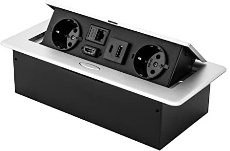 Presa da tavolo a scomparsa, presa pop-up, con 2 LAN EU HDMI e 5 V 2 A, caricatore USB Typec per salotti, uffici, pavimenti, piani di lavoro e tavoli