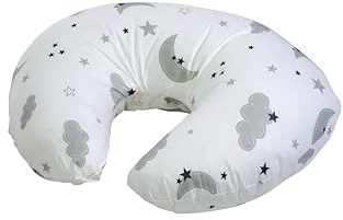Cuddles Collection Nursing Pillow with 100% Cotton Cover - Removable Cover Breastfeeding Pillows for Comfortable Nursing Support Baby Pillow (Sweet Dreams)