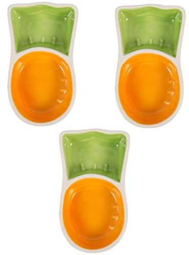 MERRYHAPY 3St Haustiernapf pet Bowl keramikschüsseln Nagetier Futternapf Kleintier Futternapf Igelschale Katzenspielzeug-Snackspender Eichhörnchen-Picknicktisch Wassernapf für Hamster Orange