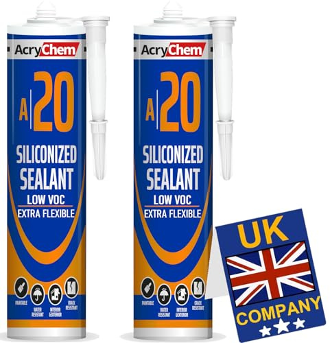 BONDIFY Mastic D’étanchéité Acrylique Noir Peignable, Joint Acrylique Noir Exterieur, Intérieur 500g x 2 SANS SOLVANT Mastic pour Cadre de Fenêtre, Silicone Acrylic Pour Reboucher Fissure, Interstice