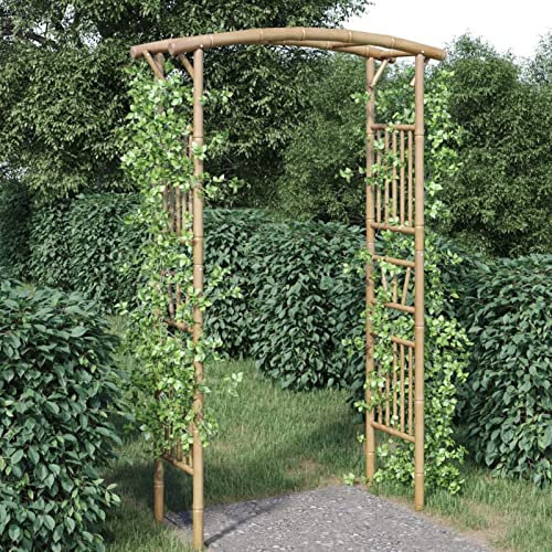 ShGaxin Arco para Rosas de bambú 118x40x187 cm, Arco Jardin Exterior, Rosal Trepador, Arco Boda, Arco para Plantas Trepadoras, Arco Flores