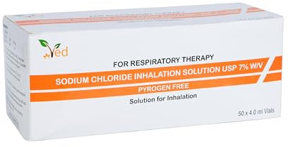 VED Hypertonic Inhalation Saline Solution., 7% Sodium Chloride (NaCl), 50 X 4.0 ml Unit Dose Vials for Adult & Child