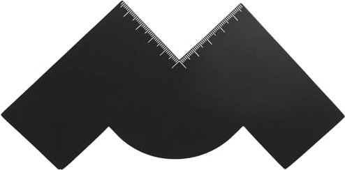 lasuroa Scheda Miglioramento Barbiere con Indicatore Misura, Strumento Modellare l'Attaccatura Capelli a Forma W Scheda Riutilizzabile Bordo Spray Colorato Modello Barba Nero per Barbiere Uomo