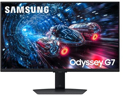 Samsung Odyssey Gaming G7 LS27FG702EUXXU 27 4K UHD Max 360Hz IPS Gaming Monitor - 3840x2160, HDMI 2.1, 360Hz FHD/180Hz 4K, 1ms, HDR10 USB, Displayport, Height Adjust
