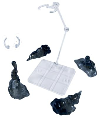 Zxpjkyu Espositore per Modelli con Effetto Fumo per Action Figure, Accessori per Giocattoli Divertenti Portatili, Pezzi con Effetto Fumo per Tavolo da Camera, Nero