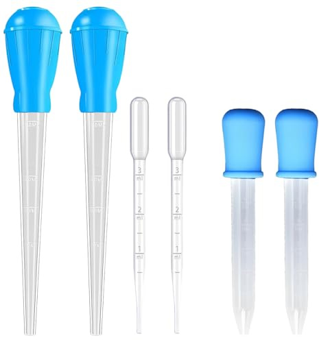 VEOIRXU 6 Pièces Pipette D'Aquarium 30ml/10ml/5ml Pipettes de Nourriture Nettoyeur Manuel Changeur d'Eau Outil De Nettoyage Siphon Compte-Gouttes Remover Coral Feeder Déchets Nettoyant pour Fish Tank
