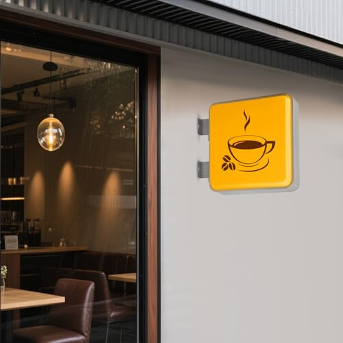 50x50cm Doppelseitiges LED-Leuchtkastenschild für den Außenbereich - Beleuchtetes Werbeschild, LED-Außenbeschilderung für Unternehmen, Salons, Cafés, Bars und Restaurants, Logo-Leuchtkaste