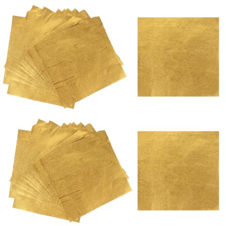 AUTSUPPL 100 Pièces Feuille D'argenté Comestible Dorée en Tinfoil